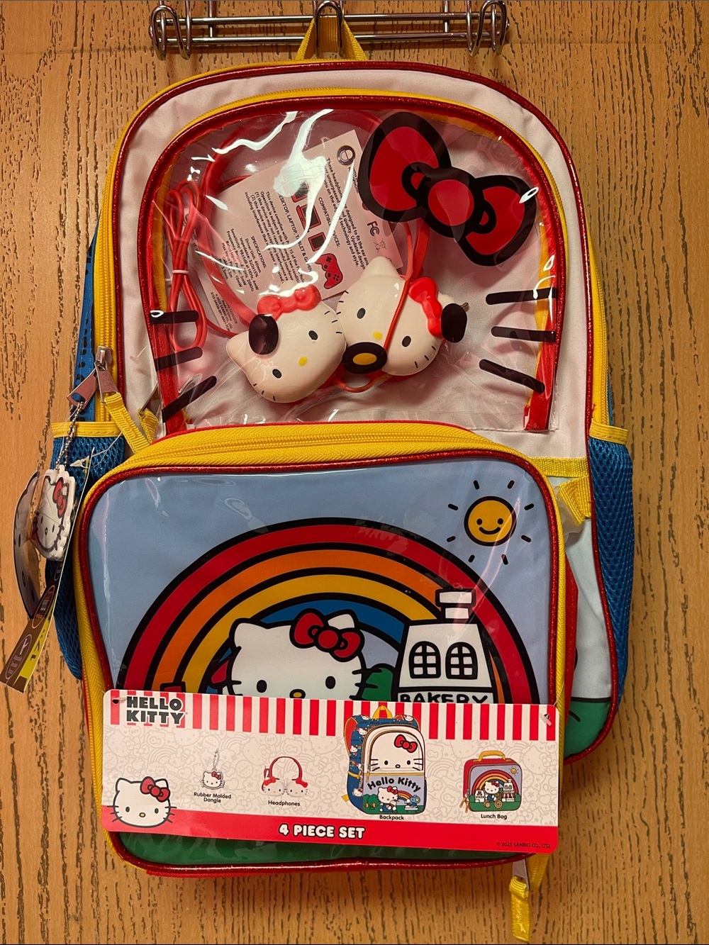 Hello Kitty Kids Backpack Set - Blue, Red, Yellow